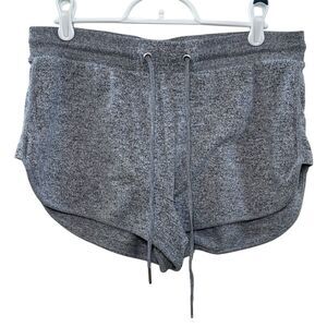 Garage Heathered Knit Dolphin Shorts Lounge Drawstring Gray Size Small